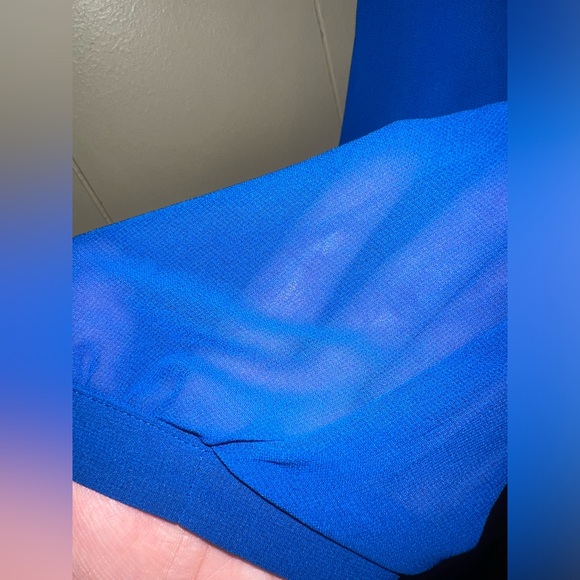 Express Women's Vibrant Blue Long Sleeve Dress - Picture 4 of 6